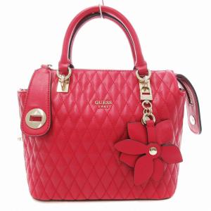 2WAY ハンドバッグ ショルダー キルティング レザー 赤 レッド /JS