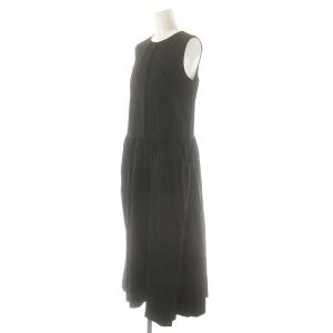 theory luxe CRISP LINEN SALIM ワンピース ロング ノースリーブ リネン 38 ブラック /DO OS