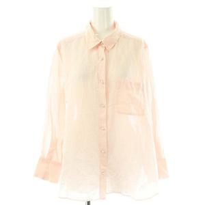 23SS パールボタンエアリーリネン2WAYシャツ 長袖 2 ピンク /DO OS