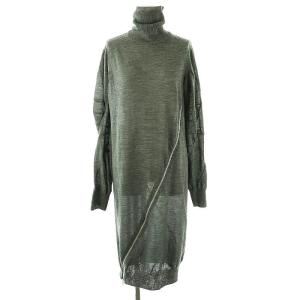 ニットワンピース 長袖 ロング タートルネック ジップ ウール 1 グレー /NR OS