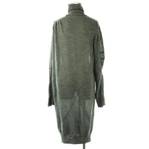 sacai ニットワンピース 長袖 ロング タートルネック ジップ ウール 1 グレー /NR OS