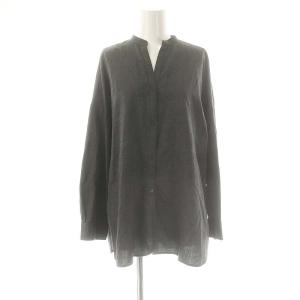 ウール長袖シャツ 前開き 38 ダークグレー /DO OS