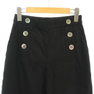 23区 23SS リネンヴィスコースストレッチ マリンパンツ ワイド 32 ブラック /HK OS