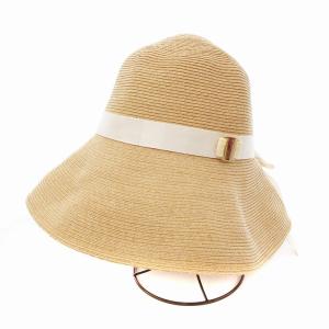 麦わら帽子 ハット リボン ベージュ /JS