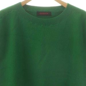 CABaN コットンカシミヤ クルーネックベスト プルオーバー S 緑 グリーン /AT OS