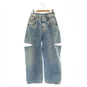 23AW スラッシュディティール デニムパンツ ダメージ加工 38 ブルー S51LA0051