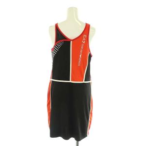 EMPORIO ARMANI イーエーセブンEA7 6KTA52 ワンピース テニスウェア ノースリーブ L ブラック オレンジ マルチカラー