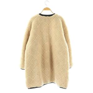 Grace Class ボアキルティングコート ノーカラー 36 ベージュ 黒 /MI OS