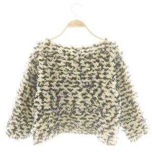 GRACE CONTINENTAL ツイーディーニットトップス セーター ウール 36 黒 アイボリー /MI OS