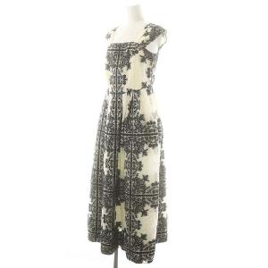 GRACE CONTINENTAL 25SS フレームジャガードドレス ワンピース 36 アイボリー