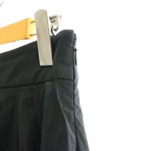 PLST 24SS ハイストレッチナイロンタックフレアスカート マキシ ロング M 黒 ブラック /AT OS