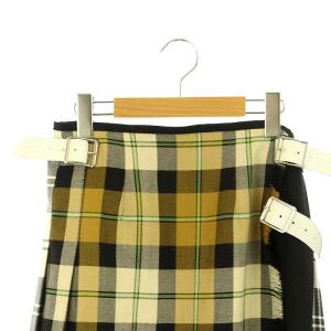 O'NEIL OF DUBLIN ユナイテッドアローズ別注 チェック ラップスカート プリーツ ウール I42 茶 マルチカラー /MI