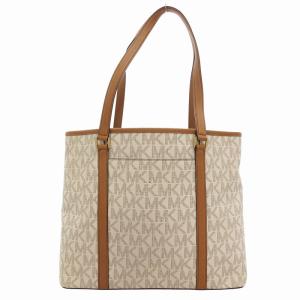MICHAEL KORS トートバッグ 手提げ 肩掛け MK柄 レザー 総柄 白 ホワイト グレー 茶 ブラウン /FF