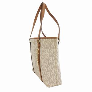MICHAEL KORS トートバッグ 手提げ 肩掛け MK柄 レザー 総柄 白 ホワイト グレー 茶 ブラウン /FF