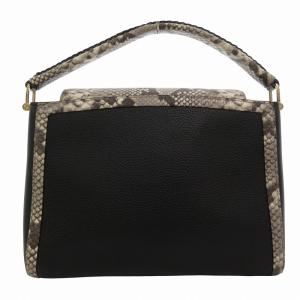 MICHAEL KORS ハンドバッグ ショルダー 2WAY パイソンレザー ロゴ 白 ホワイト 黒 ブラック /FF