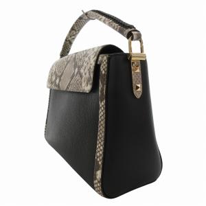 MICHAEL KORS ハンドバッグ ショルダー 2WAY パイソンレザー ロゴ 白 ホワイト 黒 ブラック /FF