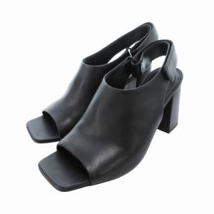 サンダル シューズ チャンキーヒール US6.5 23.5cm 黒 ブラック /HO