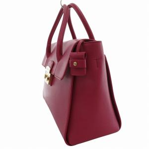 FURLA サッチェル トートバッグ 手提げ ロゴ金具 レザー ピンク /FF