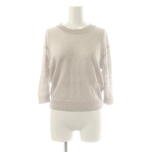 23SS 7分袖薄手ニット カットソー リネン 2 ライトグレー /DO OS