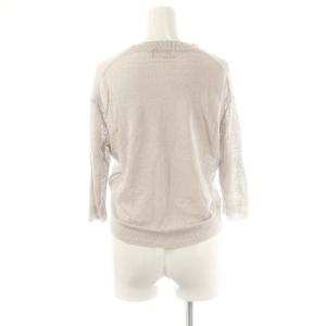 MARGARET HOWELL 23SS 7分袖薄手ニット カットソー リネン 2 ライトグレー /DO OS