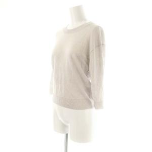 MARGARET HOWELL 23SS 7分袖薄手ニット カットソー リネン 2 ライトグレー /DO OS