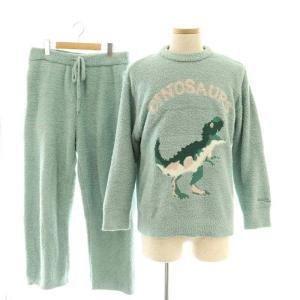 パウダーダイナソー ルームウェア セットアップ プルオーバー パンツ M 緑 グリーン /SS OS