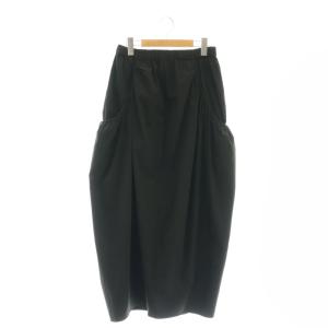 TUCK LONG VOLUME タックロングスカート フレア 36 黒 ブラック 460HSL31-0800