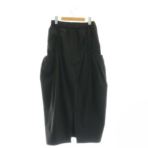 rim.ark TUCK LONG VOLUME タックロングスカート フレア 36 黒 ブラック 460HSL31-0800