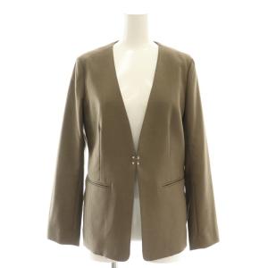 Vノーカラージャケット S ブラウン /ES OS