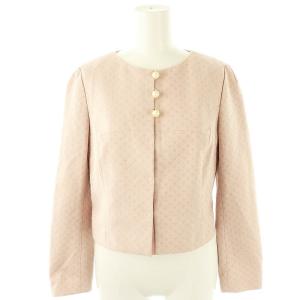 24SS FIORE ジャケット ノーカラー ジャガード 0 ピンク /DF OS