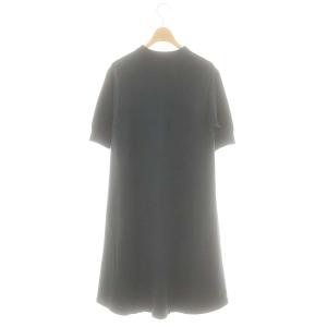 23区 ヴィスコースストレッチ パフスリーブ ニットワンピース セーター ロング 32 ネイビー /SS OS