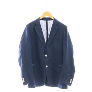 2Bテーラードジャケット リネン混 L ネイビー /SS OS SH