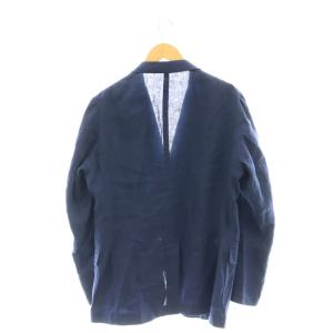 UNIVERSAL LANGUAGE 2Bテーラードジャケット リネン混 L ネイビー /SS OS SH