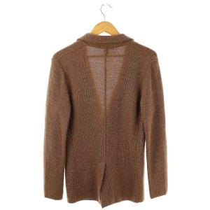 LARDINI ウールハニカムソリッド2Bニットジャケット テーラードジャケット M ブラウン /DF OS SH