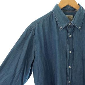 ORIAN コットンデニムBDシャツ 長袖 XL ブルー /HK OS SH
