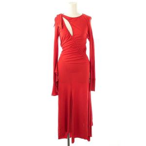 ASYMMETRIC SLASH  DRESS ワンピース 4 レッド