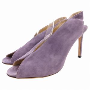ヒールサンダル ミュール オープントゥ スエード 39 紫 パープル /GV SH