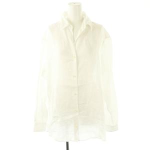 24SS リネン ウォッシュシャツ ブラウス 長袖 F 白 ホワイト /SY OS