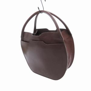 HIROFU トートバッグ ハンド ロゴ 型押し レザー 茶 ブラウン /HO