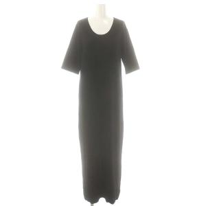 24SS ゴブソデUネックリブワンピース ロング タイト 38 黒 ブラック /SS OS