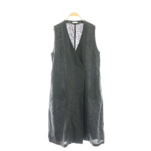 ロングジレ ベスト リネン ネイビー /SS OS