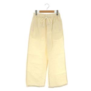 24SS ウェザーマリンイージーパンツ ワイドパンツ リネン混 36 アイボリー /ES OS