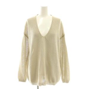 24SS 5GペーパーヤーンVネックニット セーター F ベージュ /SS OS