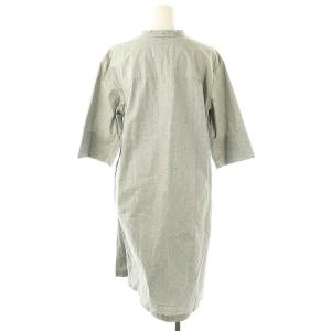 MHL. コットンバンドカラー半袖ワンピース ひざ丈 2 グレー /DF OS