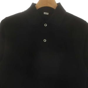 45rpm スーピマカノコの33色四角ポロシャツ カットソー 長袖 ブラック /DO OS