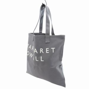 MARGARET HOWELL 美品 COTTON LOGO BAG トートバッグ ロゴ プリント キャンバス グレー /HO
