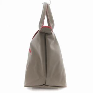 Longchamp ル プリアージュ LE PLIAGE ハンドバッグ ロゴ刺繍 ナイロン S グレー /JS