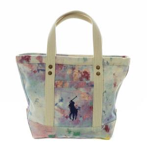 ロゴ刺繍 キャンバストートバッグ 水色 ピンク /RI OS