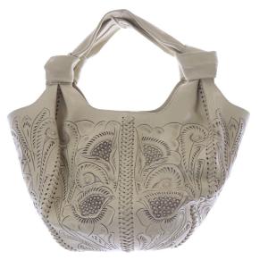 Marcela レザーホーボーバッグ ハンドバッグ アイボリー /SR