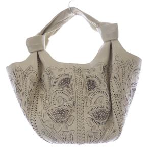 CARVING TRIBES Marcela レザーホーボーバッグ ハンドバッグ アイボリー /SR